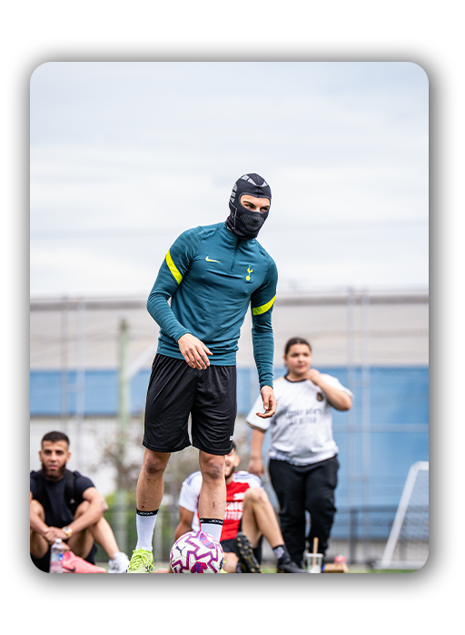 Saka playing football